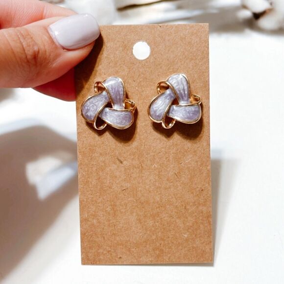 Geo twist stud earrings N306 - Picture 2 of 5